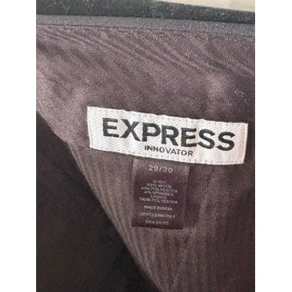 Express Black Wool-Blend Modern Tech Suit Pants – Men's Dress Slacks - Picture 5 of 5